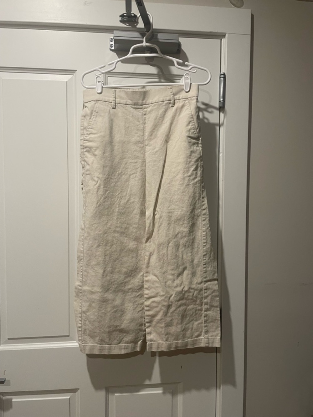 J. Crew Cream Ankle-Length Wide-Leg Pants size 4